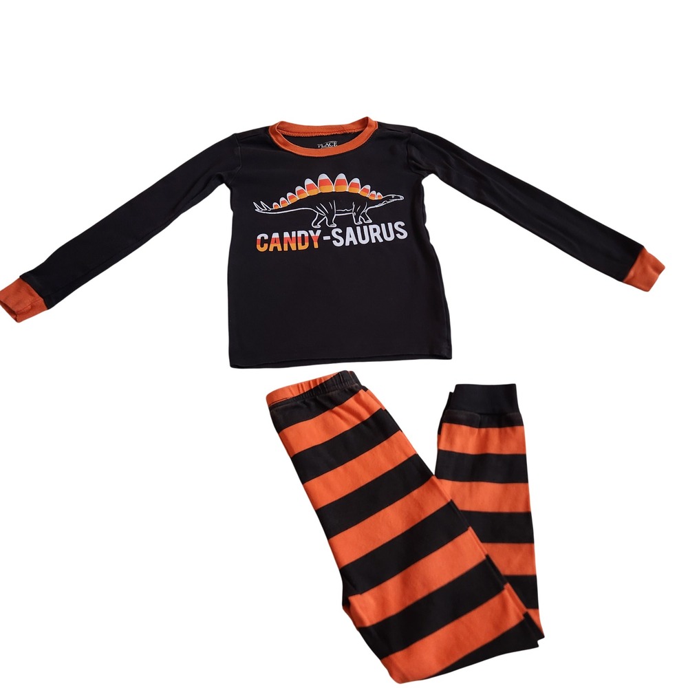The Children's Place Kids size 4T Candy-Saurus Halloween Pajamas Set
